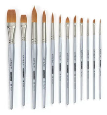 Juego De 12 Pinceles Para Acuarela Arteza Mango De Madera - Coveme - detalle