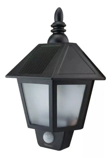 Lampara Farol Solar Pared Sanelec Luz Led Blanca/amarilla - Sanelec - vista lateral