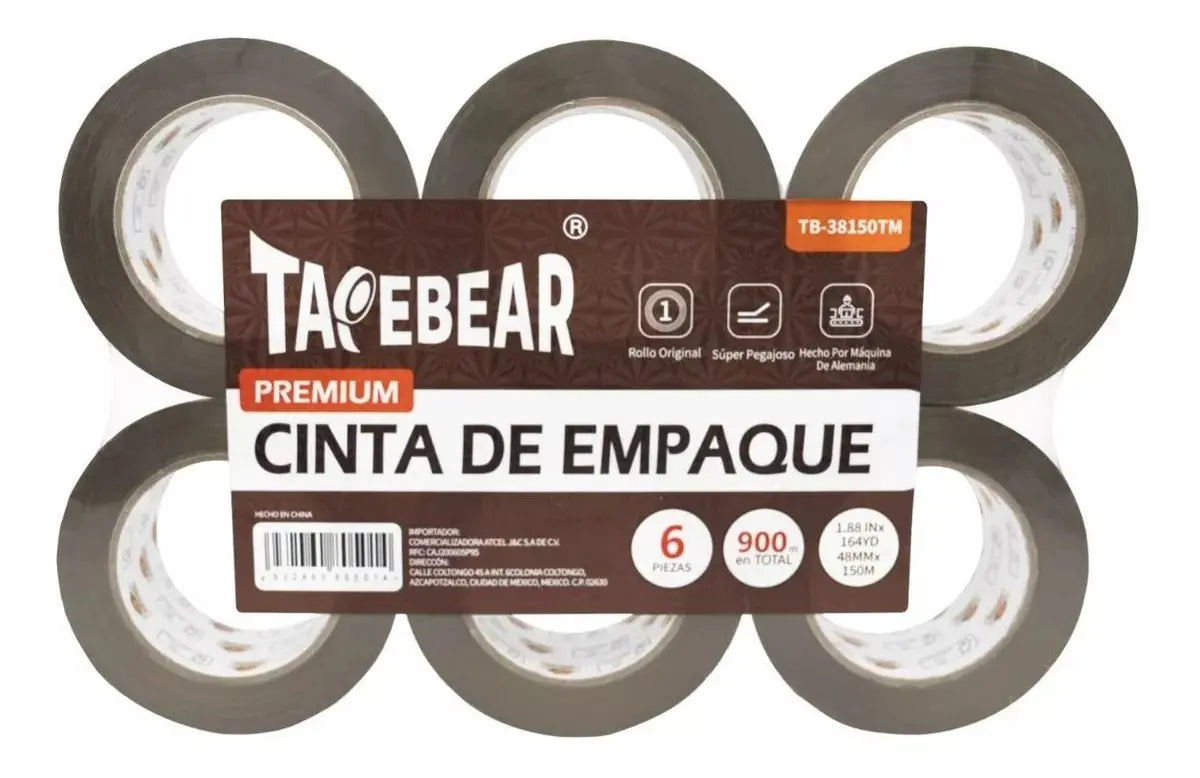 1pz Cinta Canela Empaque Tapebear 150m 48mm Embalaje Rollo - TapeBear - vista lateral