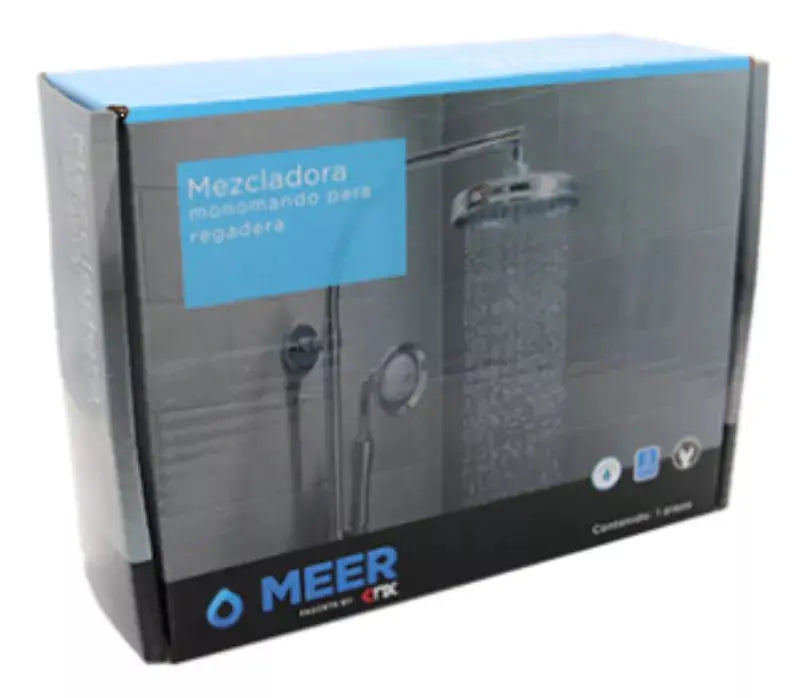Mezcladora Monomando Regadera Meer Color Negro Mate - CNX - contenido