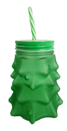 Tarro Vaso Frasco Árbol Navidad Bebidas Cristal Vidrio - Vittori