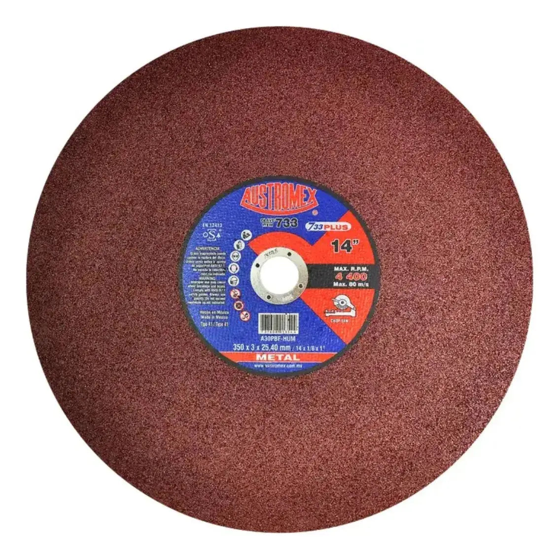 25pzs Disco Abrasivo Corte Metal Austromex 733 14 PuLG Color Vino - Austrodiam