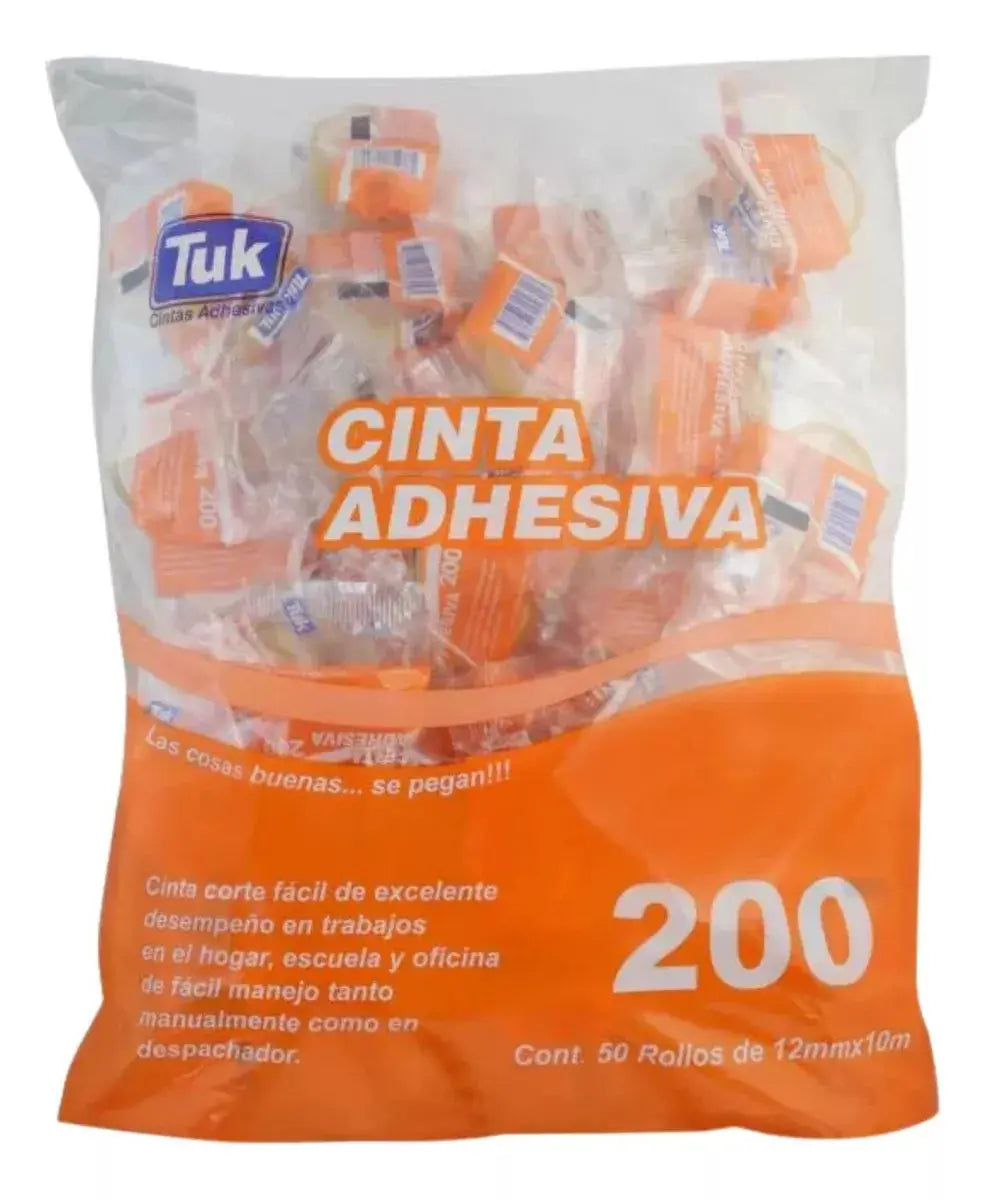 Pack 50 Cinta Adhesiva Transparente Tuk 12mm X 10m - Tuck