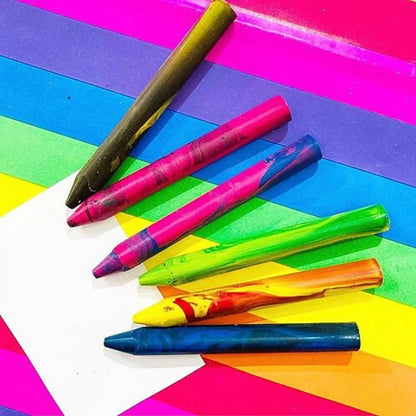 6 Crayon Jumbo Cera Color Mix Pelikan Escolar Niños Dibujo - Pelikan - vista lateral