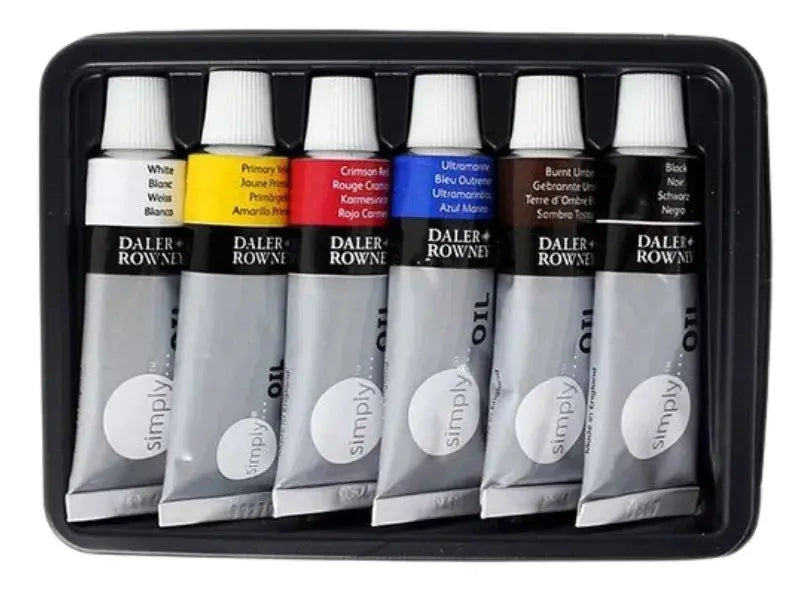 Pinturas Al Óleo Tubo Daler Rowney Simply 12ml 6 Piezas - daler rowney - vista lateral