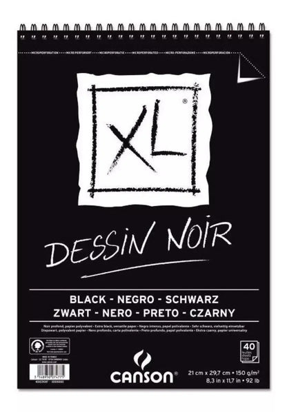 Canson Cuaderno Dessin Noir Negro Block Dibujo A4 21x29.7 - Canson - empaque