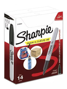 Marcador Permanente Sharpie punto fino Color negro paquete con 14 piezas 2102504 - Sharpie