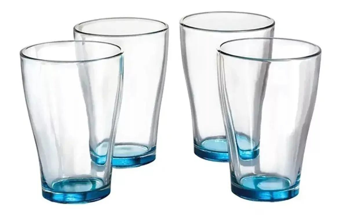 Juego Jarra + 4 Vasos De Vidrio Colores Set Agua Atomatizado Morado - URREA