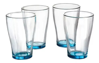 Juego Jarra + 4 Vasos De Vidrio Colores Set Agua Atomatizado Morado - URREA