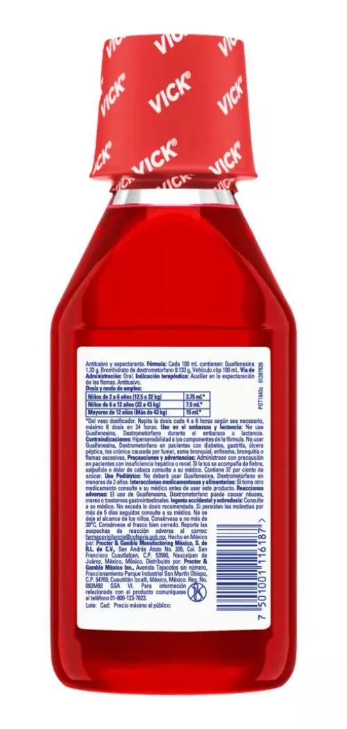 Vick 44 Jarabe Sabor Cereza Frasco 120ml 1.33g/0.133g/100ml - P&amp;G