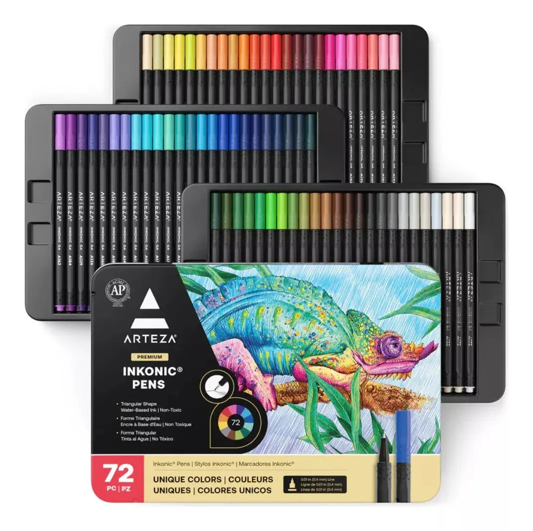 72 Boligrafos Fineliner Inkonic 0.4 Mm Colores Arteza - Coveme - detalle