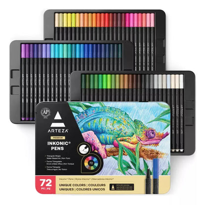 72 Boligrafos Fineliner Inkonic 0.4 Mm Colores Arteza - Coveme - detalle