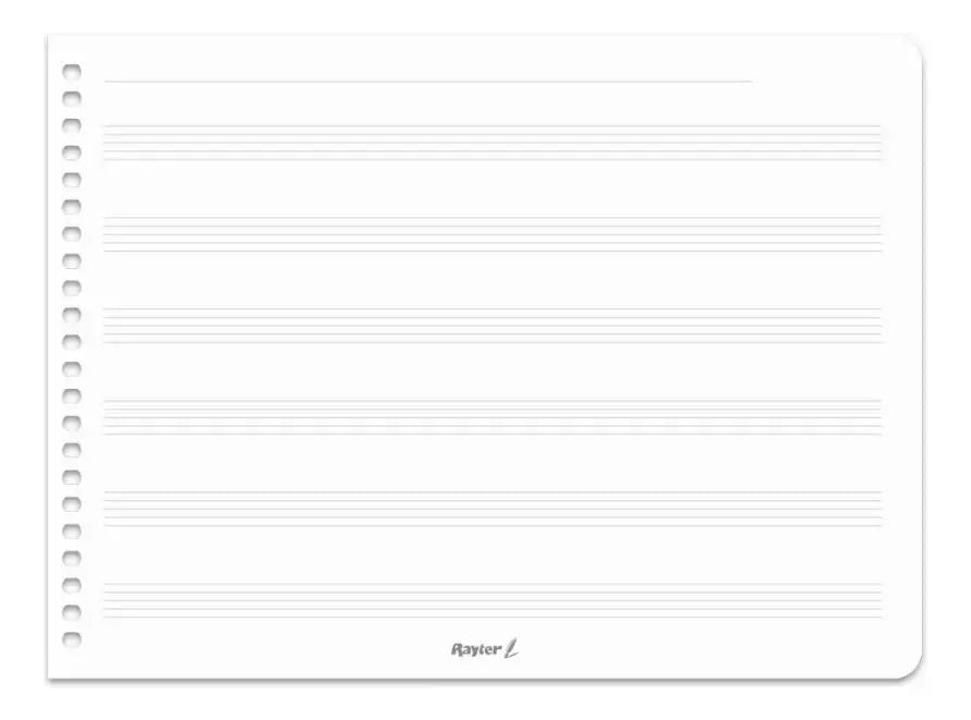 Cuaderno Pautado Musica Italiano Espiral Rayter 50 Hjs Raya - Rayter - empaque
