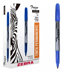 Marcador Tinta Permanente Zebra Punto Fino Azul Escolar - Zebra - vista lateral