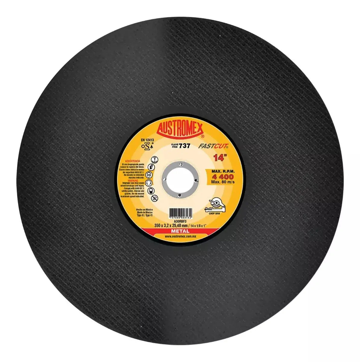 Disco Abrasivo Corte 737 Austromex 14'' G30 Metal Fundicion - Austrodiam