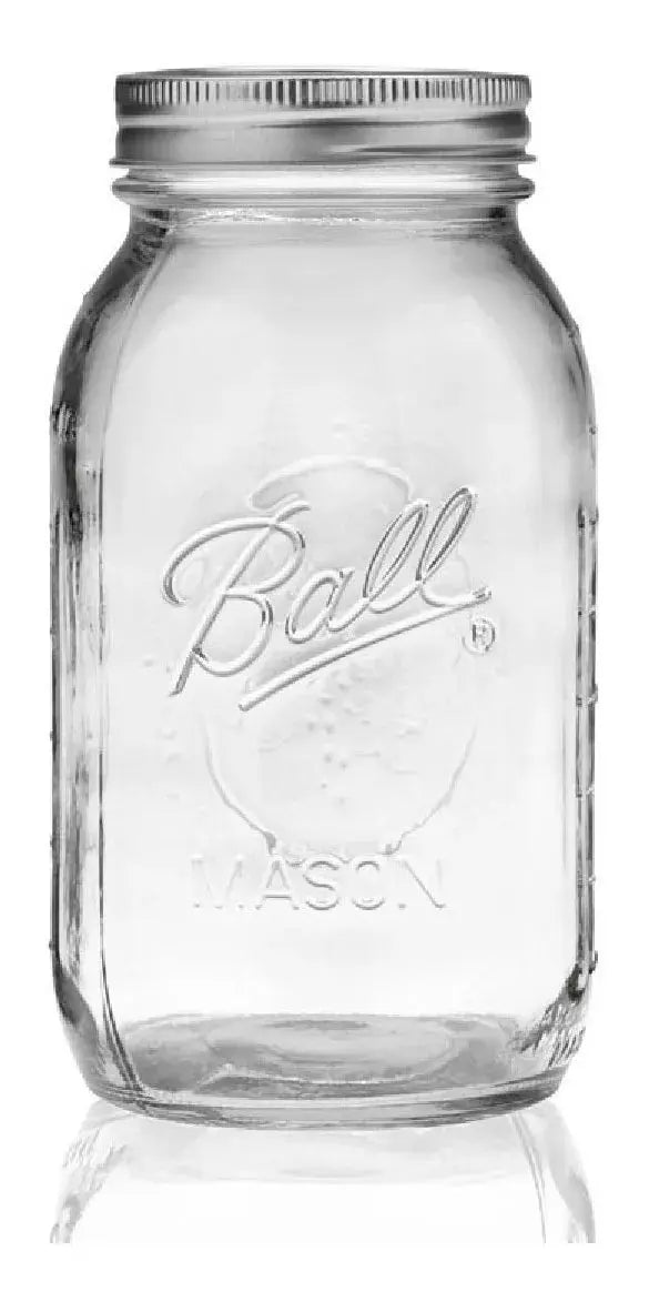 4pz Frascos Mason Jars Ball Vidrio Boca Regular 32oz Origina - marchante.shop - vista lateral
