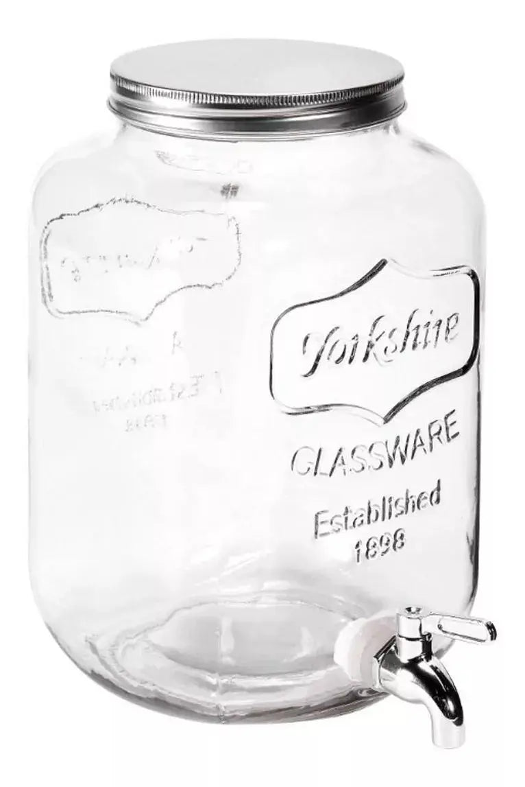 Dispensador De Bebidas Vitrolero Vidrio Con Base Mason 8lt - Das