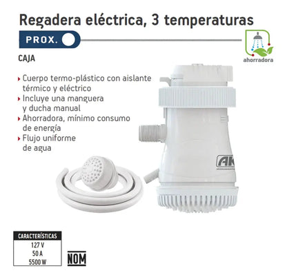 Regadera eléctrica 3 temperaturas - Blanco AKSI - Aksi