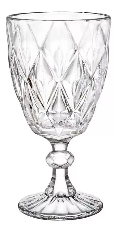 6 Copas Vidrio Labrado Cristal Libia Vino Tinto Blanco - Vittori - vista trasera