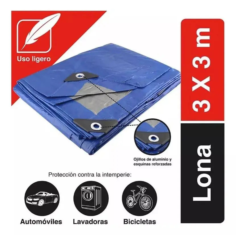 Lona Uso Ligero Santul 3x3m Sellado Térmico Azul 5442 - Santul