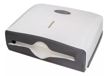 Despachador Toalla Interdoblada Oval Blanco Gris Eco Pp - Oval - vista trasera