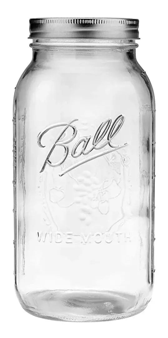 3pz Frascos De Vidrio Mason Jars Ball 64oz Boca Ancha - Coveme - vista trasera