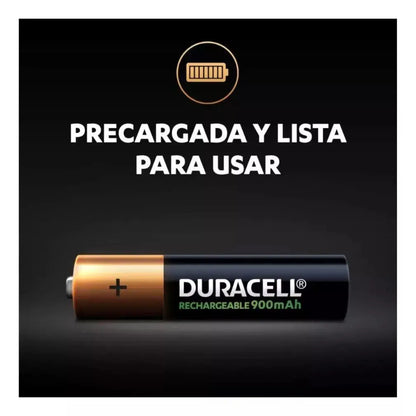 Pila Recargable Aaa Duracell Dx2400 De 900 Mah De 1.2v - Duracell - detalle