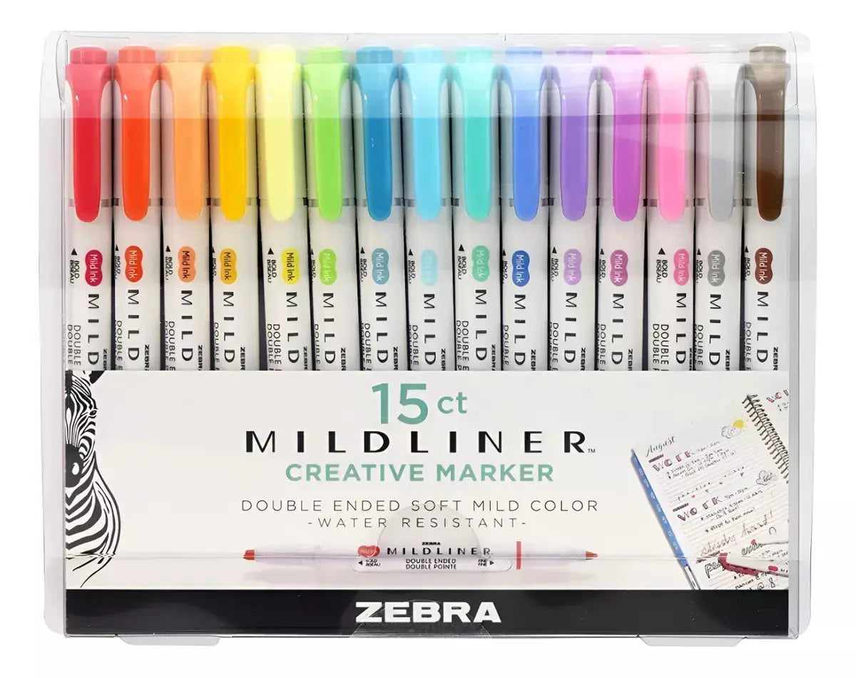 Marcadores Doble Punta Mildliner Zebra Plumones Estuche - Zebra - detalle