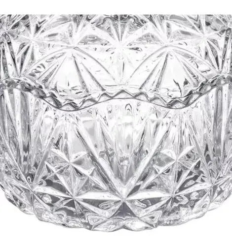 Bombonera Dulcero De Vidrio Cristal Labrado Tapa Resistente - Vittori - detalle