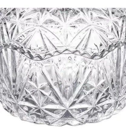 Bombonera Dulcero De Vidrio Cristal Labrado Tapa Resistente - Vittori - detalle