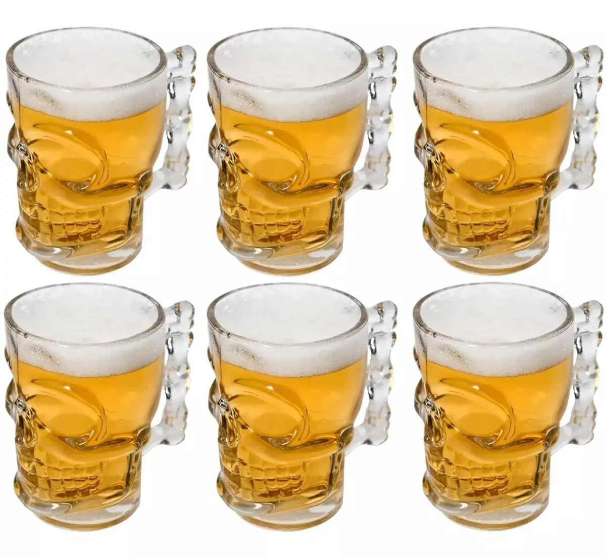 Set 6 Tarro Calavera Craneo Cervecero Michelada Grande 540ml - Vittori - accesorios