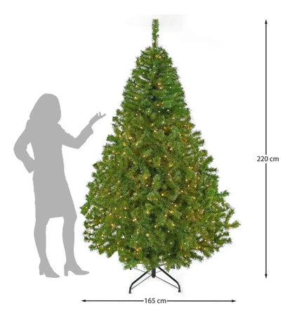 Arbol Navidad Naviplastic Pino Canadiense 2.2m 512 Luces Led Color Verde - Offiland