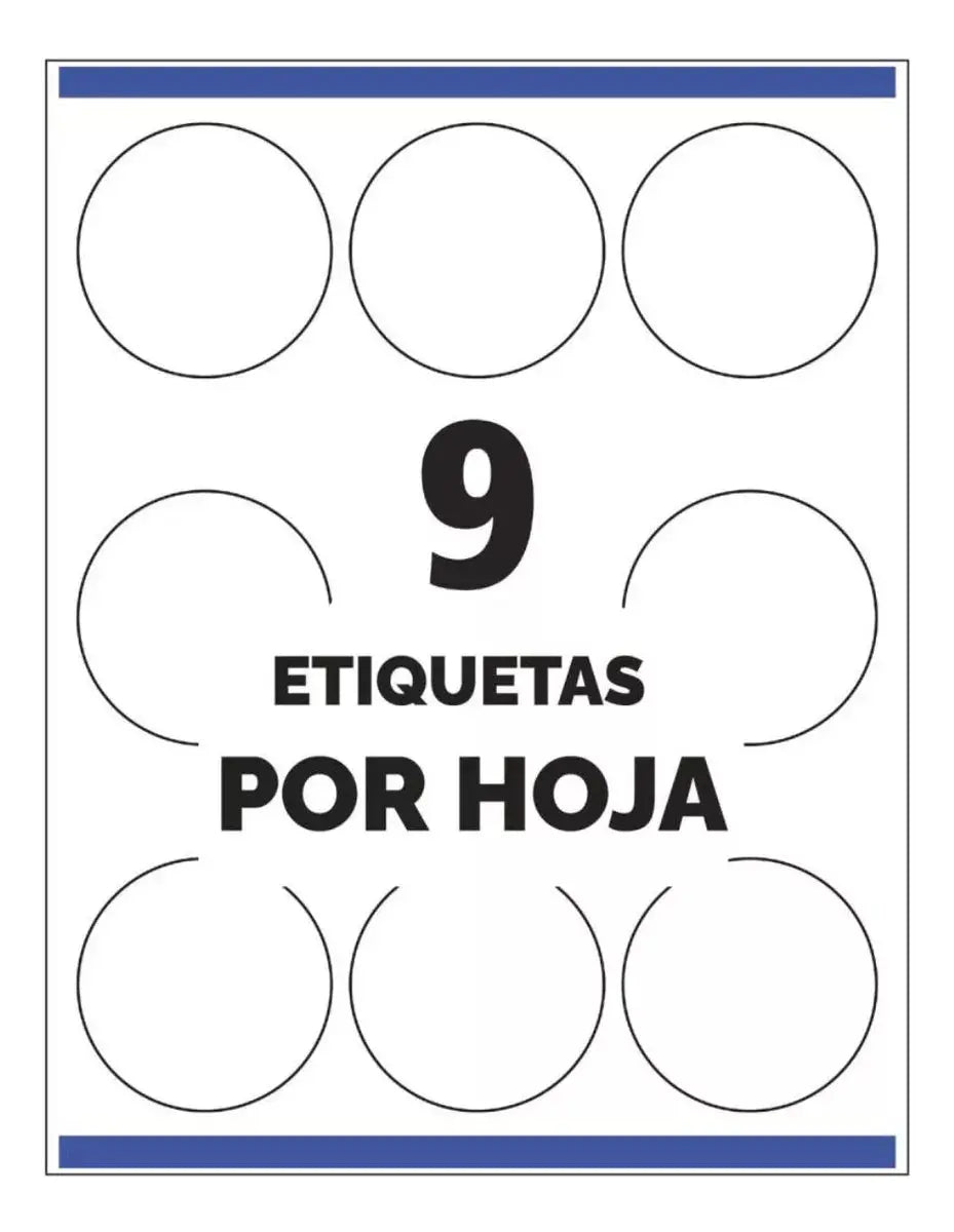 90 Etiqueta Circular Permanente Avery 6.4cm Impresion Laser - Avery - vista lateral