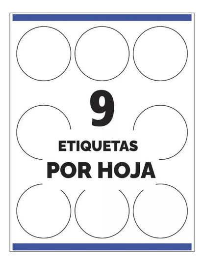 90 Etiqueta Circular Permanente Avery 6.4cm Impresion Laser - Avery - vista lateral