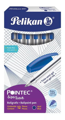 Bolígrafos Tinta Semigel Pointec Pelikan Punto Fino 0.7mm 12 Piezas Elegir Color Azul - Pelikan