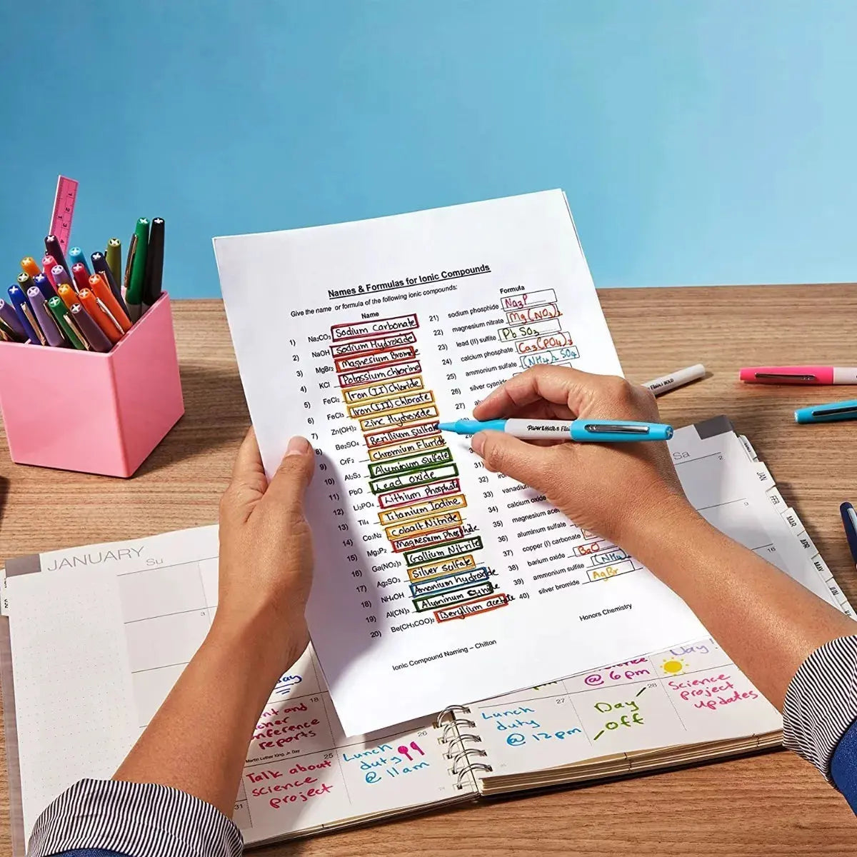 Marcadores Rotuladores Paper Mate Flair Punta Gruesa 12 Piezas - Paper Mate - empaque