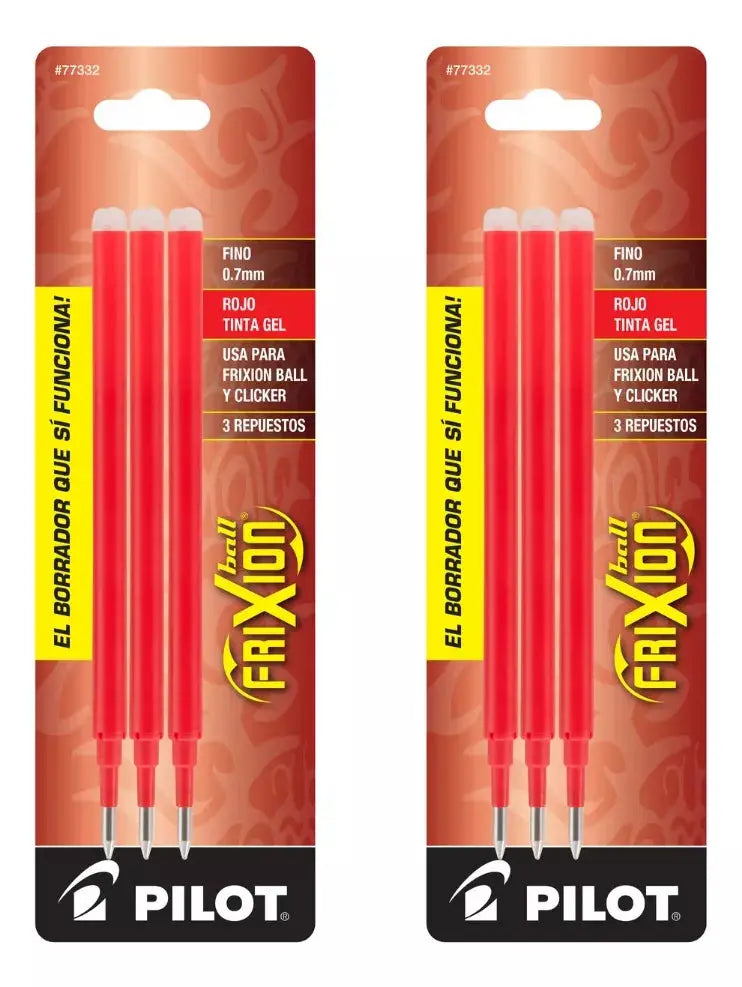 2 Paquetes Repuestos Pilot Frixion Tinta Borrable 6 Piezas Rojo - Pilot - detalle