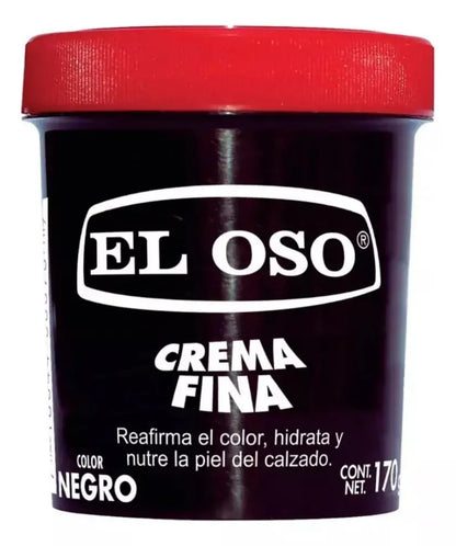 Crema Calzado El Oso Fina Color Negro 170g Limpieza Zapatos - El oso - detalle