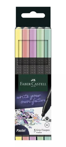 5 Rotuladores Faber Castell Pastel Grip Finepen Punta Fina - Faber Castell - vista lateral