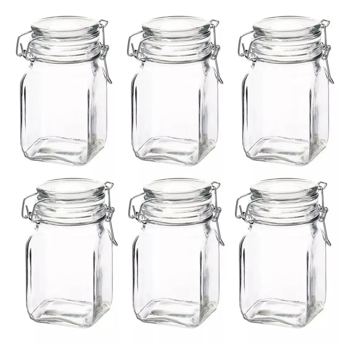 Set 6 Frascos Vidrio Hermetico Almacena Tapa Clip 260 ml - Vittori - vista lateral