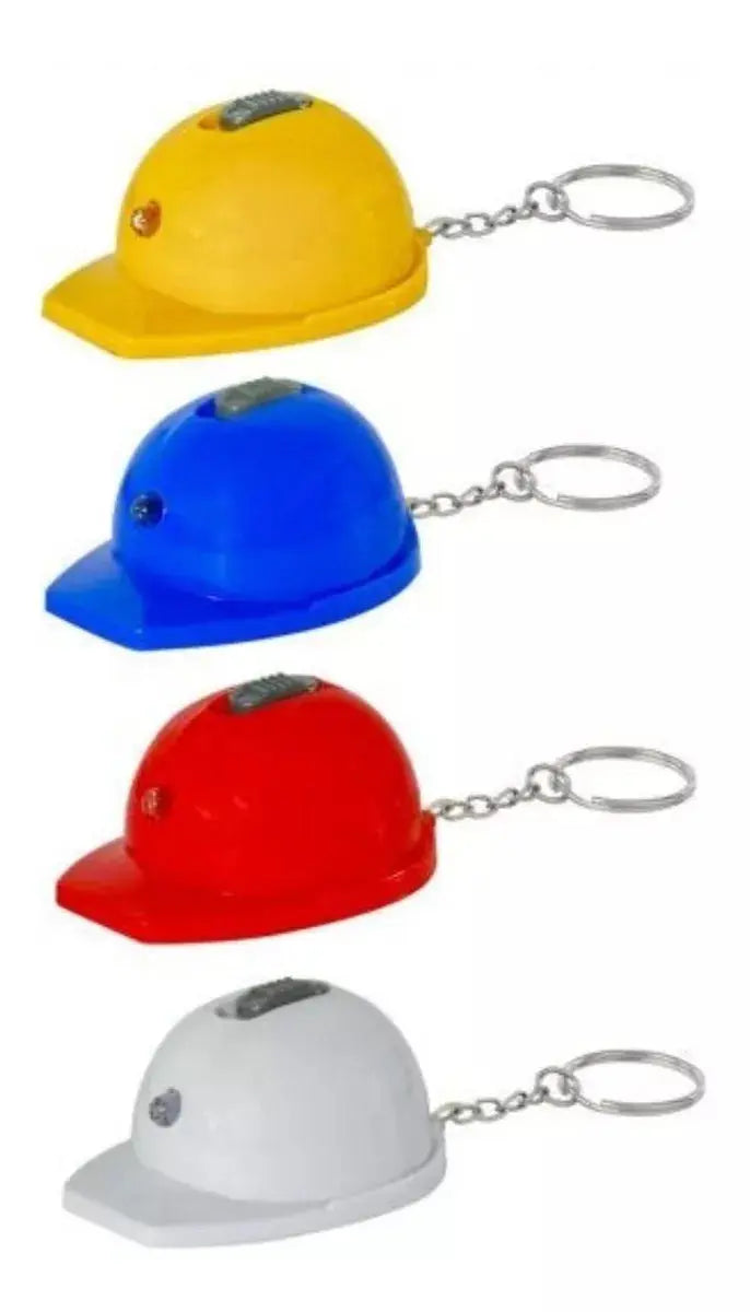 10 Llavero Destapador Plastico Y Luz Promoopcion Forma Casco Amarillo - Promoopcion - vista lateral