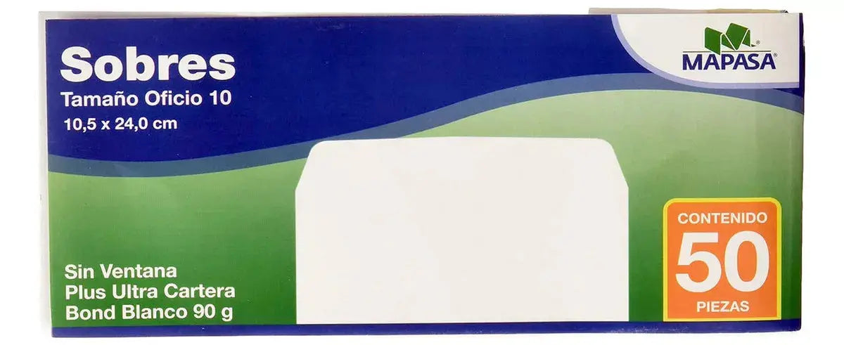 Sobre Correspondencia Oficio Blanco Liso Mapasa 50pzs Ha0172 - Mapasa
