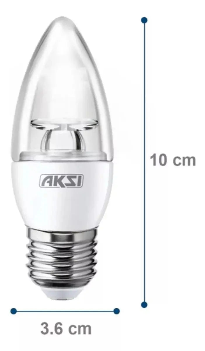 Set 10 Pzs Foco Led Vela Aksi 4w Base E27 Luz Blanca - Aksi - detalle