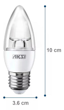 Set 10 Pzs Foco Led Vela Aksi 4w Base E27 Luz Blanca - Aksi - detalle