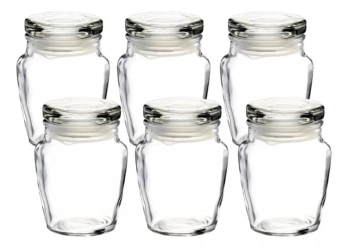 Set 6 Brocalito Vidrio Envase Redondo Regalo Dulcero 200ml - Vittori - vista lateral