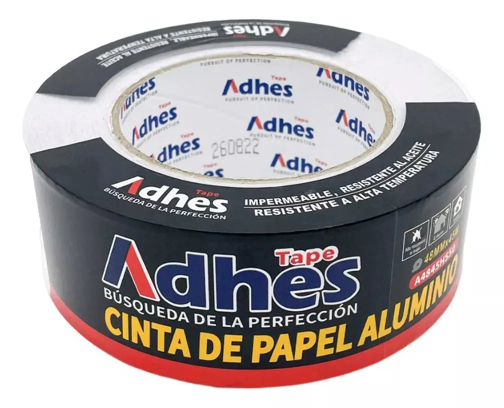 Caja 24pz Cinta Adhesiva Aluminio Adhes Impermeable 48mmx45m - ADHES - vista lateral