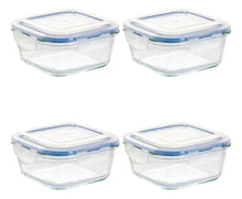 4 Contenedor Hermético Vittori Vidrio Cuadrado Grande 800 Ml - Vittori - vista lateral