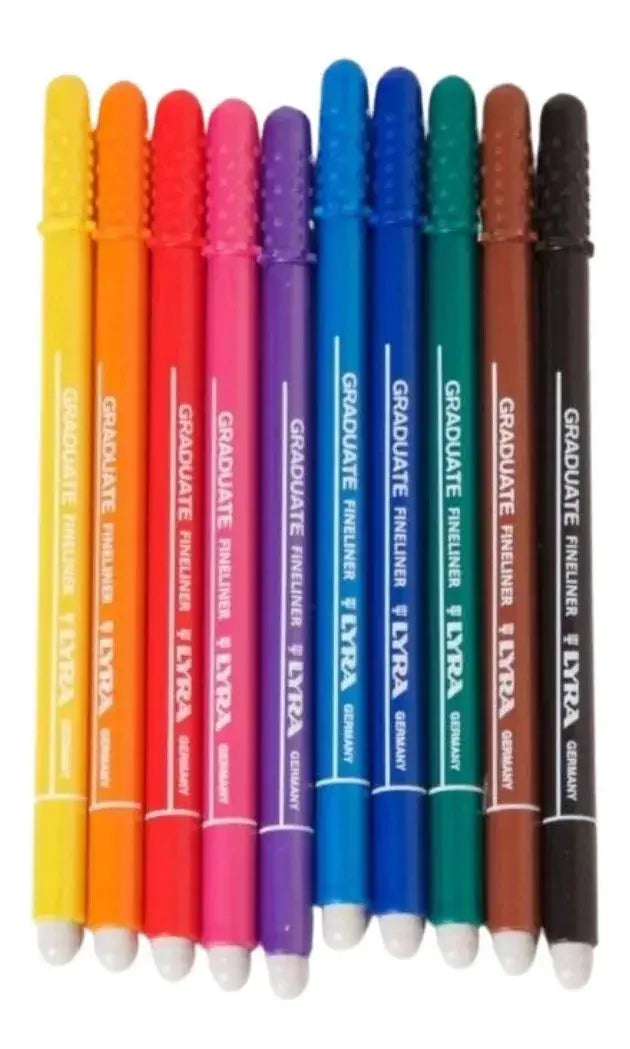 Plumón Rotulador Lyra Graduate Fineliner Marcadores Set 10 Piezas - lyra