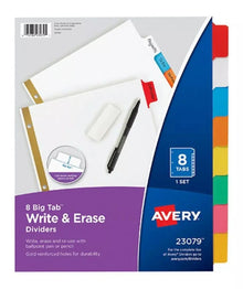 8 Separadores Borrables Avery Carpeta Pestañas Multicolor - Avery - vista lateral