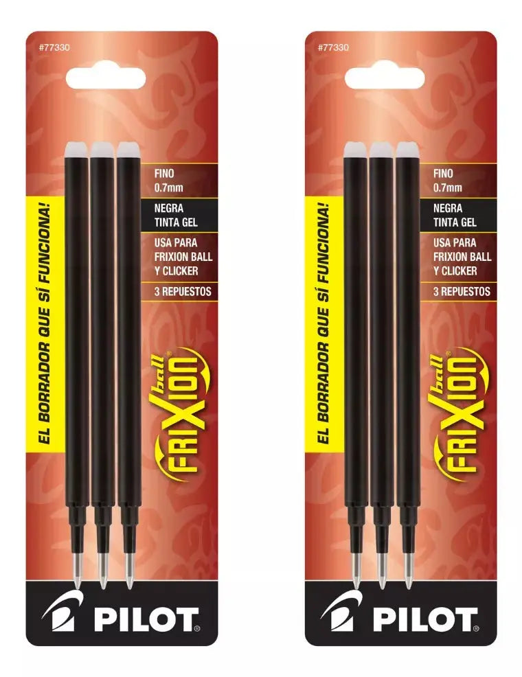 2 Paquetes Repuestos Pilot Frixion Tinta Borrable 6 Piezas Negro - Pilot - empaque